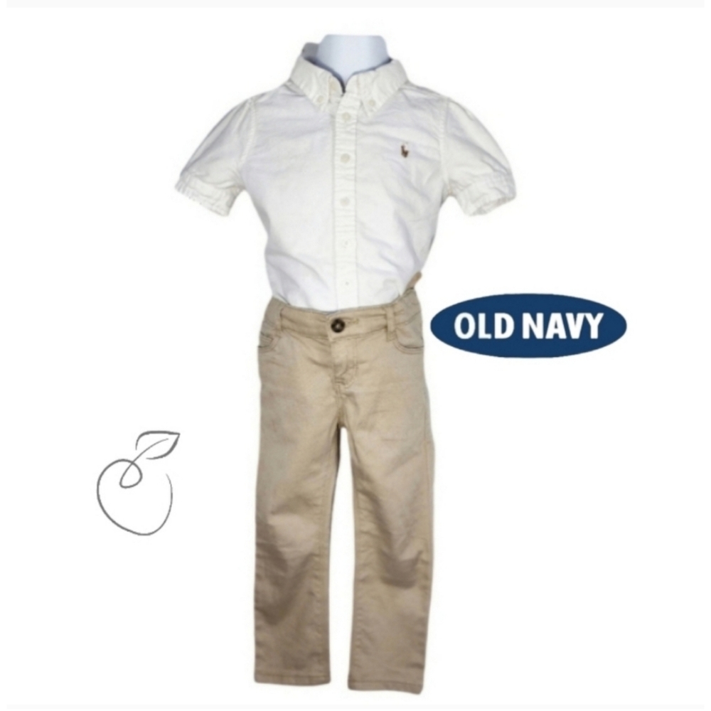 OLD NAVY UNIFORM SKINNY UNISEX KHAKI PANTS 3T
